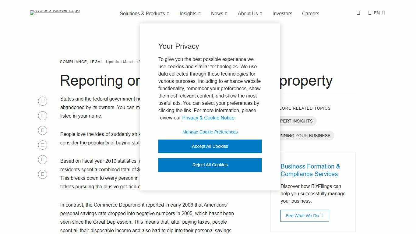 Reporting or Retrieving Unclaimed Property Wolters Kluwer